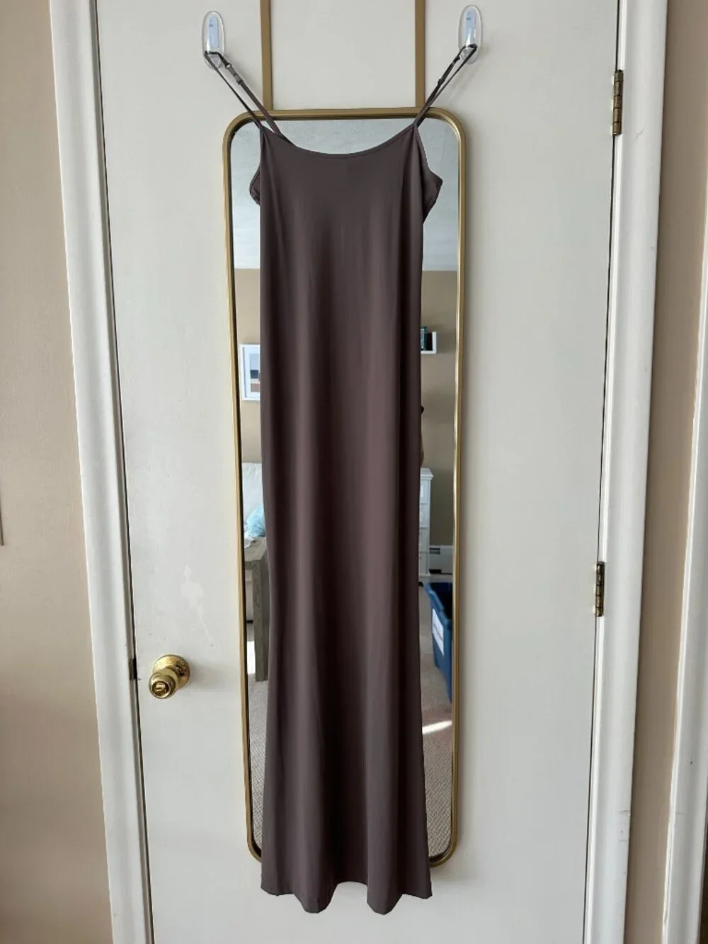 ZARA Long Polyamide Dress - Taupe/Brown - Medium - NWT - Picture 3 of 5